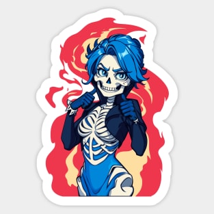 Skeleton girl. Sticker